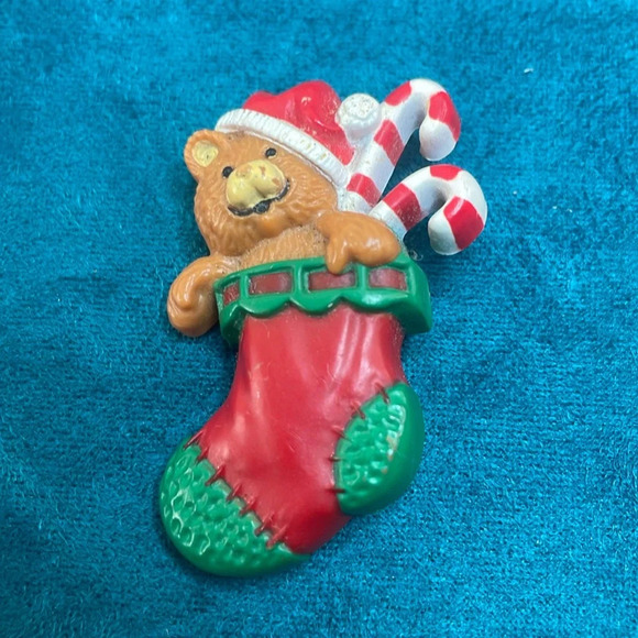 Vintage Hallmark Teddy Bear in Stocking - Picture 1 of 5